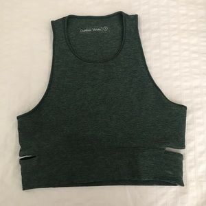 OUTDOOR VOICES green cropped sports bra - small